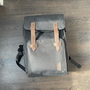 Brown and Black Camera Bag with Modern Design